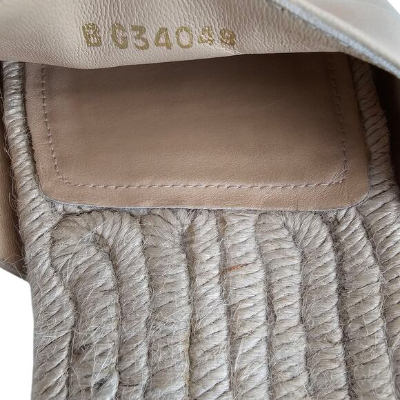 Chanel CC Pearl Espadrille Slide Flat Sandal Size 39 US 8 8.5 Beige Tan Slip On - Picture 7 of 9